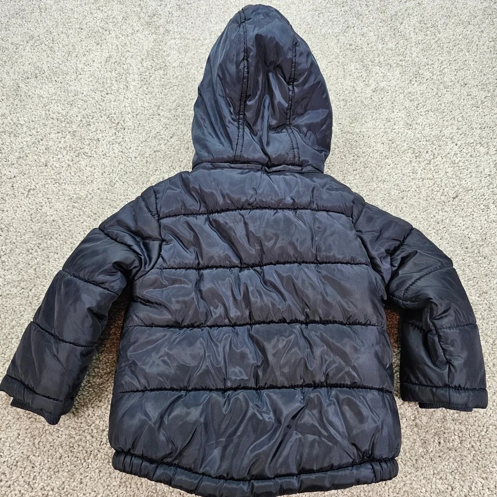 Tommy Hilfiger Kids Puffer Jacket‎ Navy Red White Colorblock Hooded 24 Months